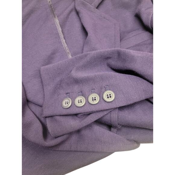 Lane Bryant Plus Size 26 Purple Peplum Knit Blazer Stretch Ponte Shoulder Pads - Picture 4 of 5